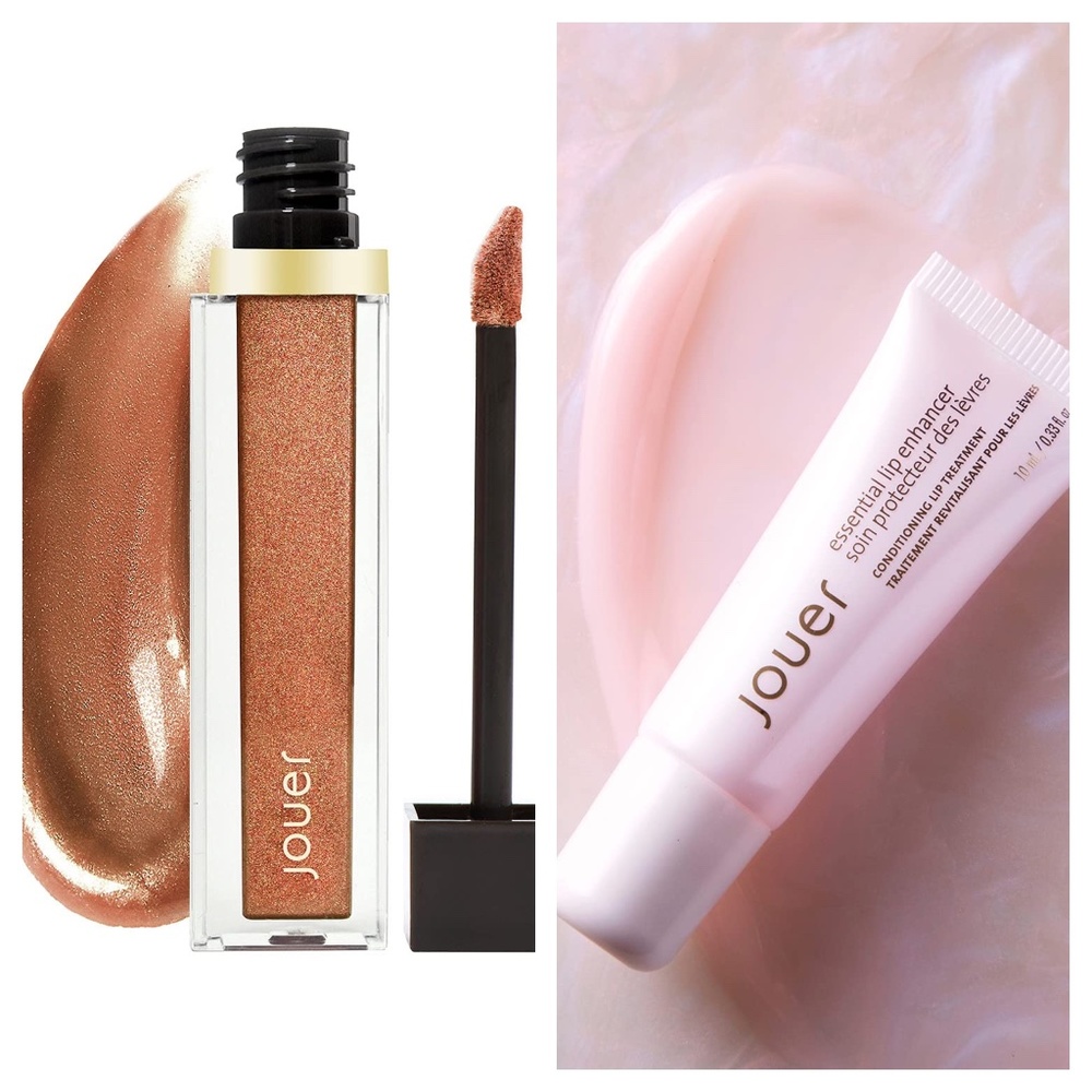 NIB Lot of 2 Jouer Essential Lip Enhancer & Pearl Lip Gloss Sahara Full Size